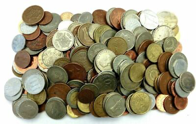 100 World Coins – Unsorted Circulated Lot