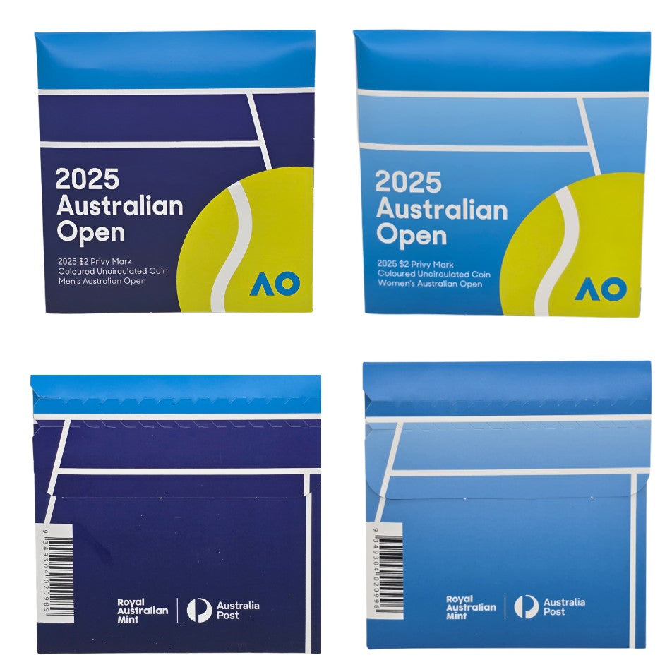 2025 Australian Open – $2 Privy Mark Folders (Set of 2)
