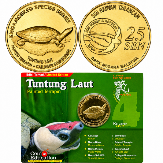 2006 Malaysia – 25 Sen - Painted Terrapin Coin Card