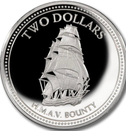 2010 Pitcairn Islands – 2 Dollars – Bounty Ship Crown