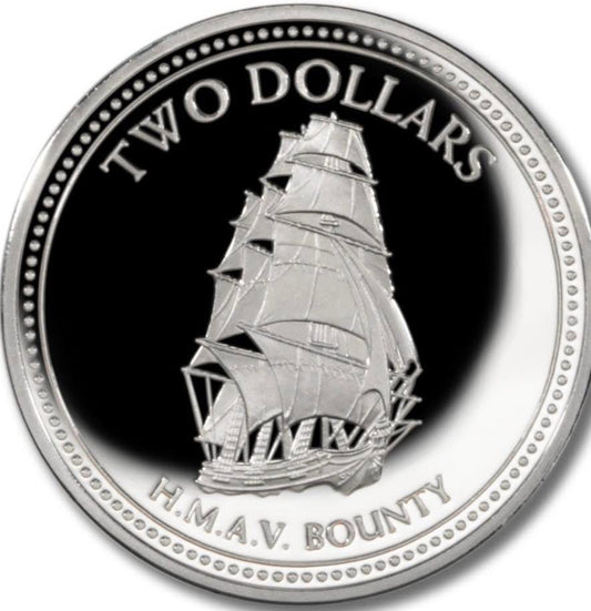 2010 Pitcairn Islands – 2 Dollars – Bounty Ship Crown