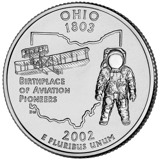 2002 USA  – Ohio State Quarter Dollar UNC coin