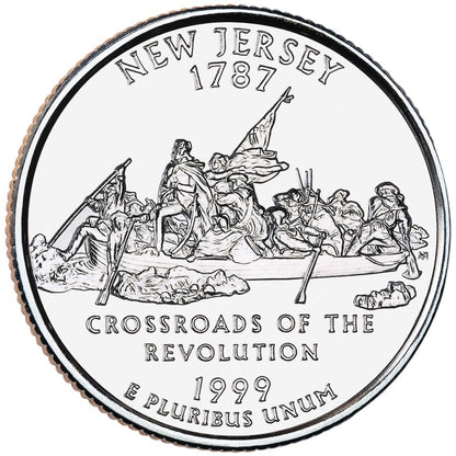 1999 USA  – New Jersey State Quarter Dollar UNC coin