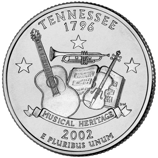 2002 USA  – Tennessee State Quarter Dollar UNC coin
