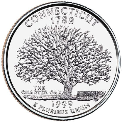 1999 USA – Connecticut State Quarter Dollar UNC coin
