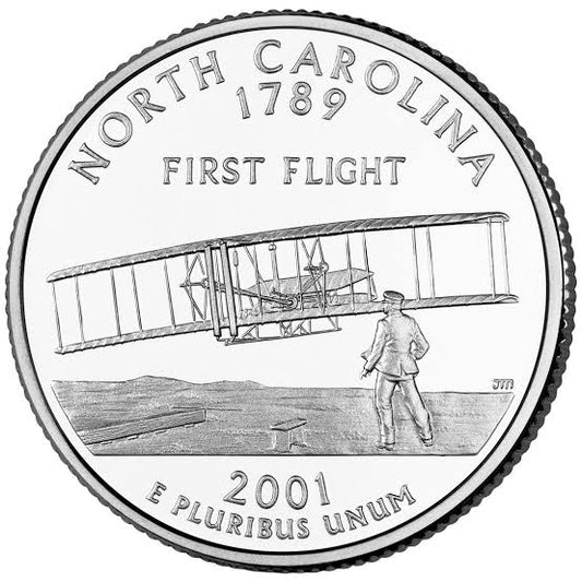 2001 USA – North Carolina State Quarter Dollar UNC coin