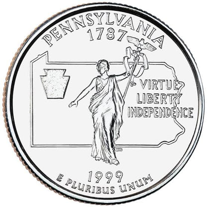 1999 USA – Pennsylvania State Quarter Dollar UNC coin