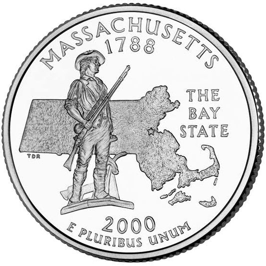 2000 USA – Massachusetts State Quarter Dollar UNC coin