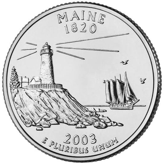 2000 USA – Maine State Quarter Dollar UNC coin