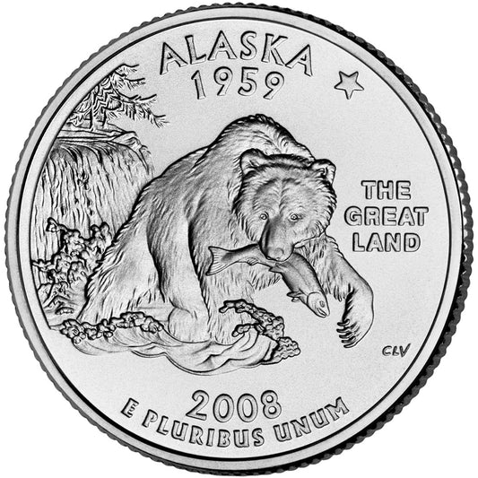 2008 USA – Alaska State Quarter Dollar UNC coin