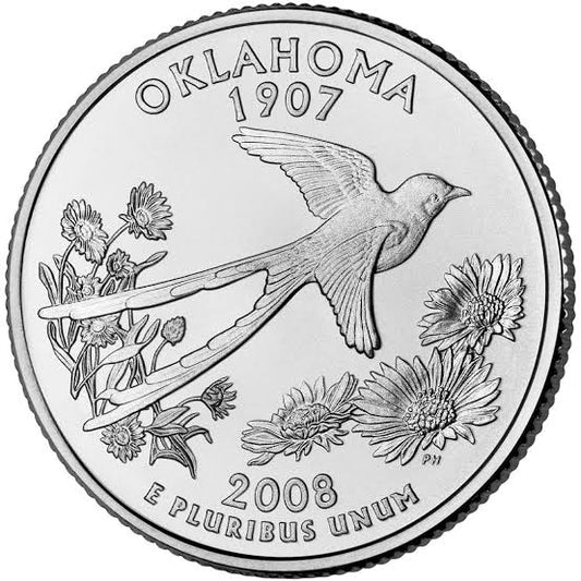 2008 USA – Oklahoma State Quarter Dollar UNC coin