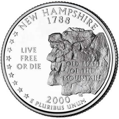 2000 USA – New Hampshire State Quarter Dollar UNC coin
