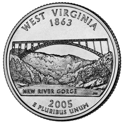 2005 USA – West Virginia State Quarter Dollar UNC coin