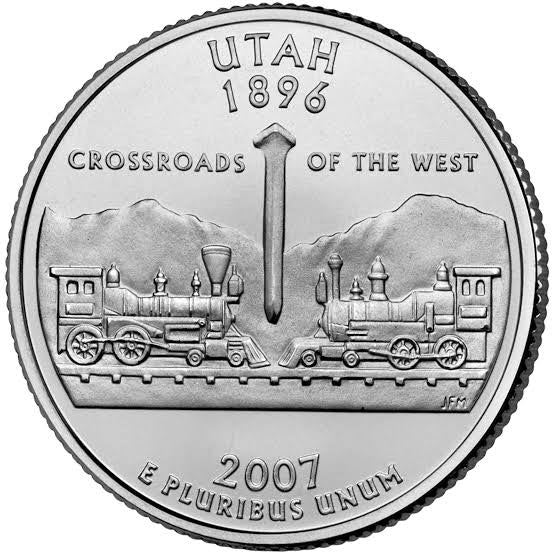 2007 USA – Utah State Quarter Dollar UNC coin