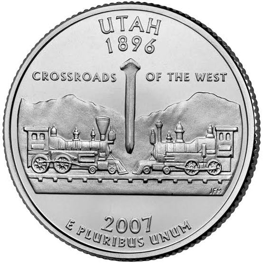 2007 USA – Utah State Quarter Dollar UNC coin