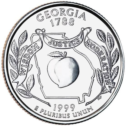 1999 USA – Georgia State Quarter Dollar UNC coin