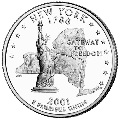 2001 USA – New York State Quarter Dollar UNC coin