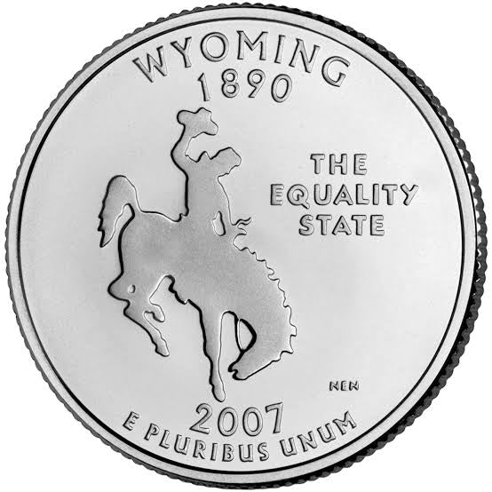 2007 USA – Wyoming State Quarter Dollar UNC coin