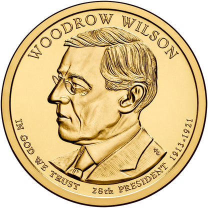 2013 USA -  Presidential Dollar Coin – Woodrow Wilson