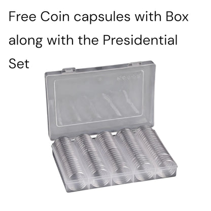 USA - Complete United States Presidential Dollar Coin Set With Free Coin Capsules Box