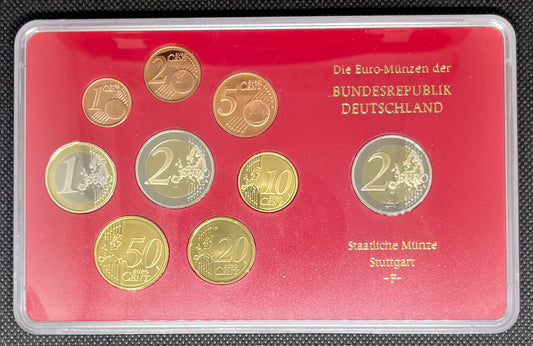 2008 Germany - 1c, 2c, 5c, 10c, 20c, 50c, €1, €2 - Euro Coin Set - Random Mint