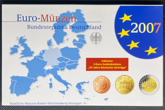 2007 Germany - 1c, 2c, 5c, 10c, 20c, 50c, €1, €2 - Euro Coin Set - Random Mint