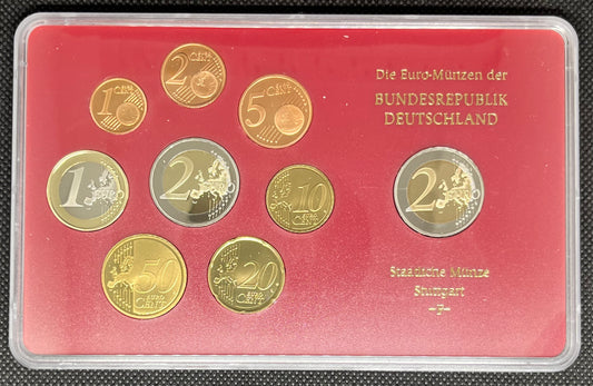 2007 Germany - 1c, 2c, 5c, 10c, 20c, 50c, €1, €2 - Euro Coin Set - Random Mint