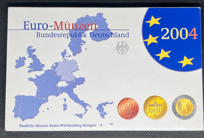 2004 Germany - 1c, 2c, 5c, 10c, 20c, 50c, €1, €2 - Euro Coin Set - Random Mint