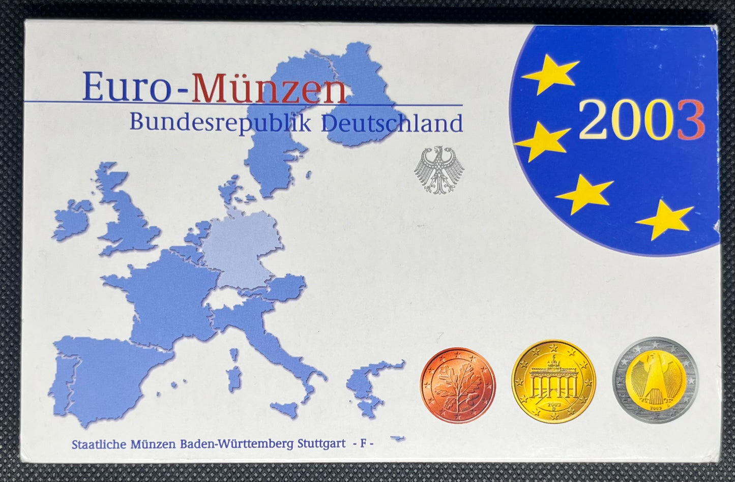 2003 Germany - 1c, 2c, 5c, 10c, 20c, 50c, €1, €2 - Euro Coin Set - Random Mint