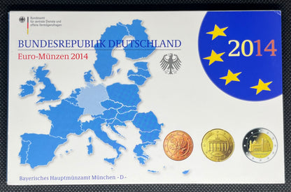 2014 Germany - 1c, 2c, 5c, 10c, 20c, 50c, €1, €2 - Euro Coin Set - Random Mint