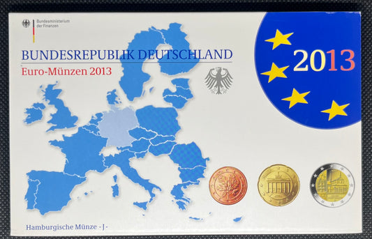 2013 Germany - 1c, 2c, 5c, 10c, 20c, 50c, €1, €2 - Euro Coin Set - Random Mint