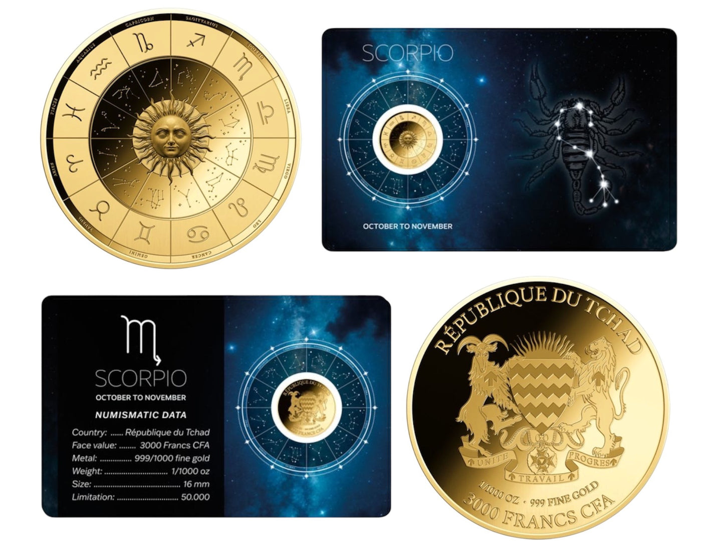 Chad - 3000 Francs CFA - Scorpio - Zodiac Series