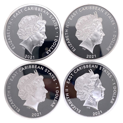 2021 East Caribbean states - 1 Dollar(4 Coins) - The Duke and Duchess of Cambridge – 10th Wedding Anniversary Crown Set