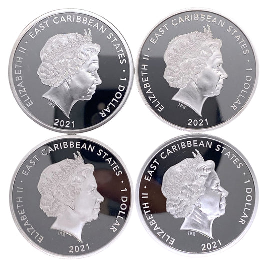 2021 East Caribbean states - 1 Dollar(4 Coins) - The Duke and Duchess of Cambridge – 10th Wedding Anniversary Crown Set