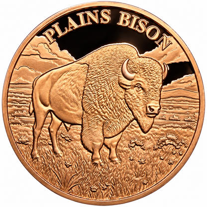 Canada - 1 Troy Oz - Plains Bison – Hunting Series Copper Round