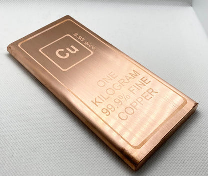 1 kg FINE COPPER BULLION BAR