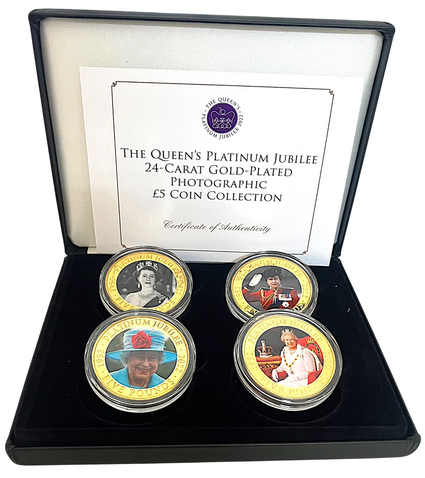 2022 UK – £5 - Queen Elizabeth II Platinum Jubilee Gold-Plated Coin Collection