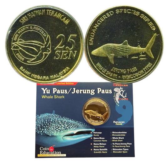 2006 Malaysia – 25 Sen - Whale Shark - Malaysia Endangered Species