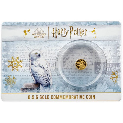 2022 Samoa - $50 Tala - Harry Potter – Hedwig Gold Commemorative Coin Card