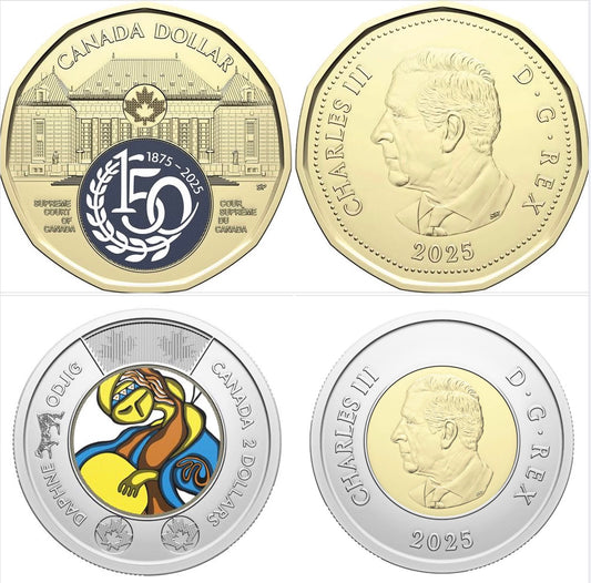 2025 Canada - $1 & $2 - Supreme Court & Daphne Odjig Set