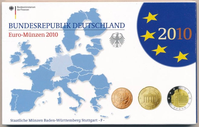 2010 Germany - 1c, 2c, 5c, 10c, 20c, 50c, €1, €2 - Euro Coin Set - Random Mint