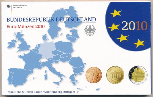 2010 Germany - 1c, 2c, 5c, 10c, 20c, 50c, €1, €2 - Euro Coin Set - Random Mint