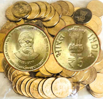 Rs 5 175th BIRTH ANNIVERSARY OF JAMSHET JI NUSSERWANI TATA 100 coin RBI Noida Mint Pack image 0