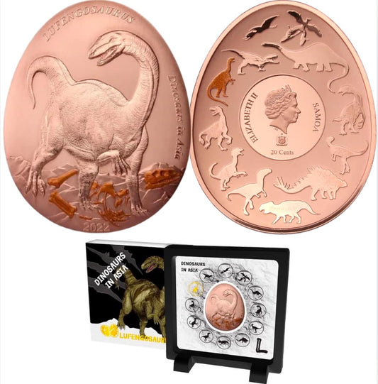 2022 Samoa - Dinosaurs in Asia Series - LUFENGOSAURUS Proof Coin in Original Mint Pack image 0