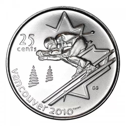2007 Canada - 25 Cents - Vancouver 2010 Winter Olympics - Alpine Skiing