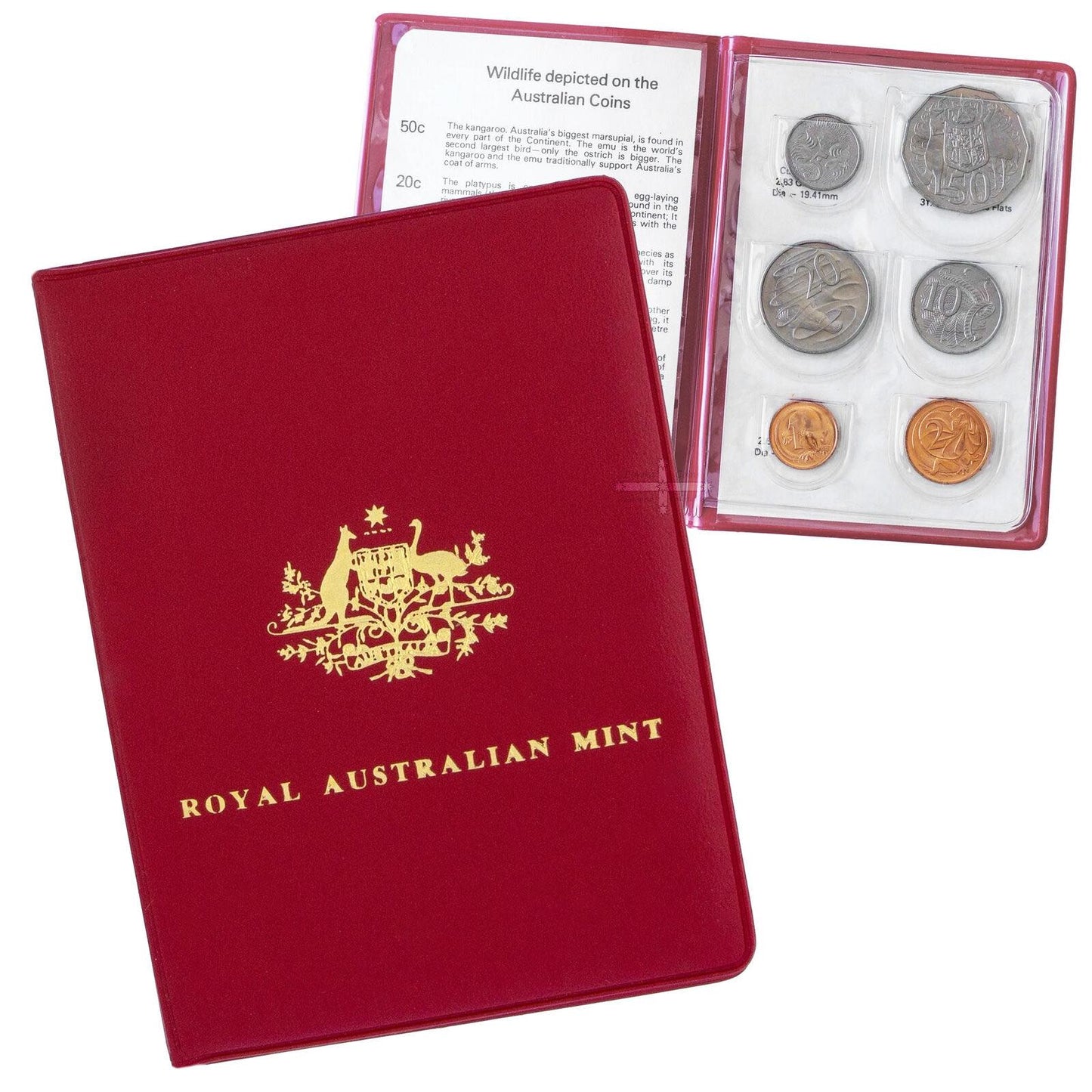 1981 Australia – 1c, 2c, 5c, 10c, 20c, 50c – Mint Set – Uncirculated Coins in Wallet
