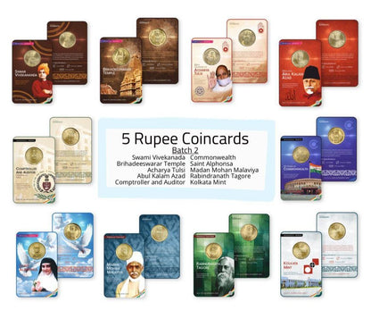₹5 Commemorative Coin Cards Set (Batch-2) image 0