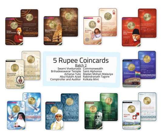 ₹5 Commemorative Coin Cards Set (Batch-2) image 0