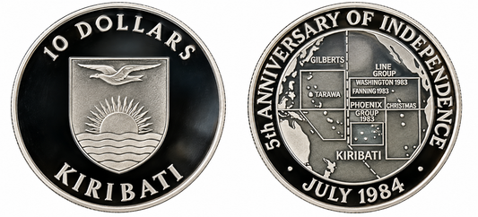 1984 Kiribati - 10 Dollars - 5th Anniversary of Independence