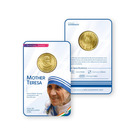 Rs.5 MOTHER TERESA Commemorative Coin Card - Special Edition image 0